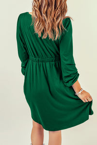 Thumbnail for Button Down Long Sleeve Dress with Pockets