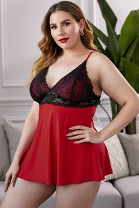 Thumbnail for Lace See-Through Plus Size Chemise