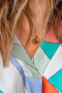 Thumbnail for Printed V-Neck Short Sleeve Blouse