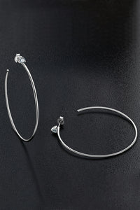 Thumbnail for 925 Sterling Silver Moissanite Hoop Earrings