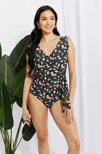 Thumbnail for Marina West Swim Full Size Float On Ruffle Faux Wrap One-Piece in Floral