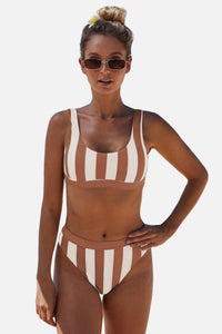 Thumbnail for Striped Tank High Waist Bikini