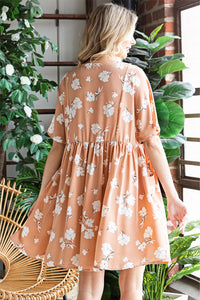 Thumbnail for Floral V-Neck Pocket A-Line Dress